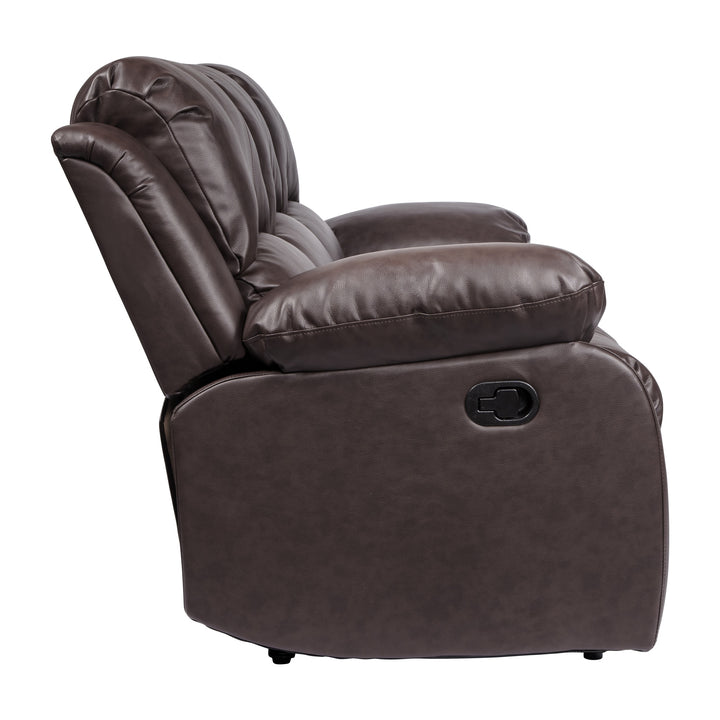 Cranley Brown Bonded Leather Double Reclining Sofa