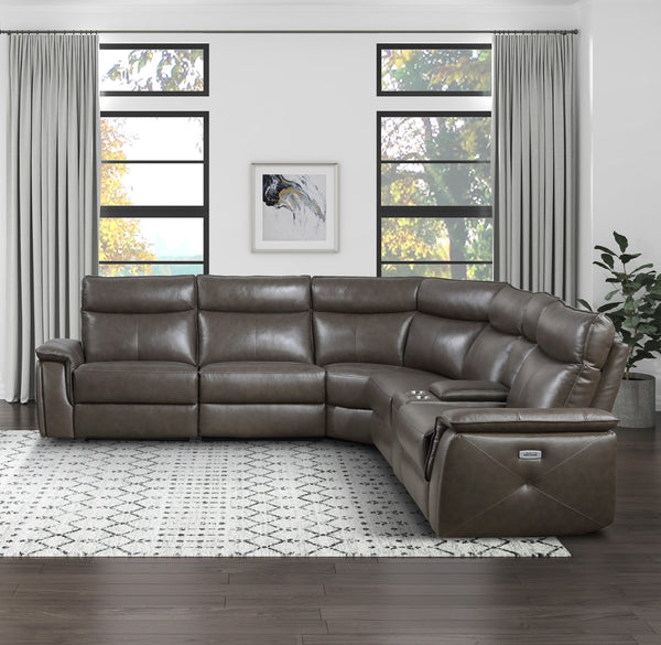 6-Piece Modular Power Reclining Sectional with Power Headrests