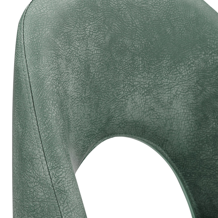 Metal Swivel Stools (Set of 2) - Teal PU Leather, 24" Counter Height