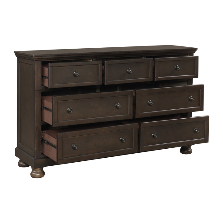 Gray Finish Dresser with Hidden Drawer