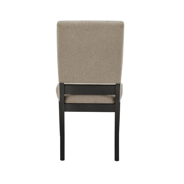 Black Finish Light Gray Linen Dining Chair (Set of 2)