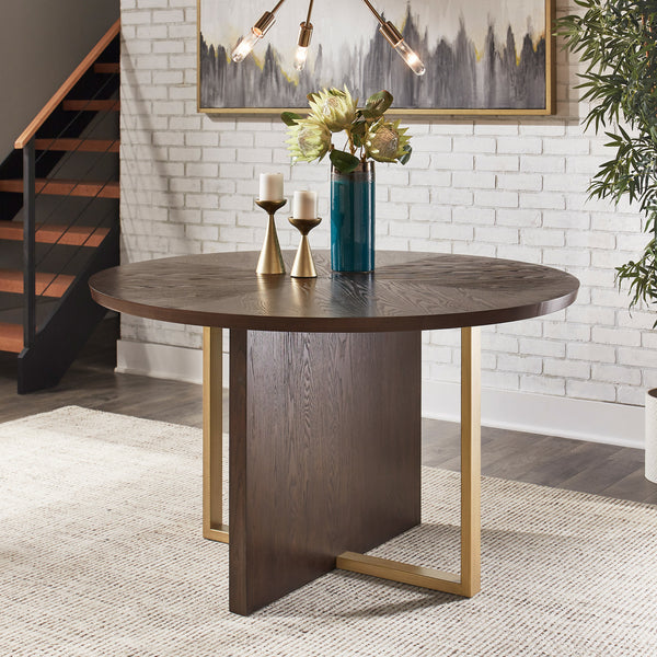 Espresso 54-inch Round Dining Table