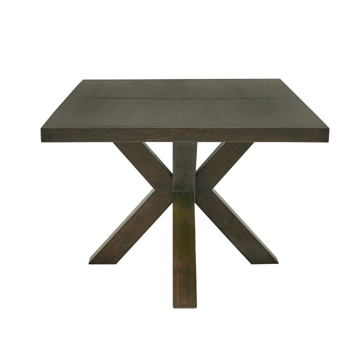 Weathered Wood Finish Table with Cross Base