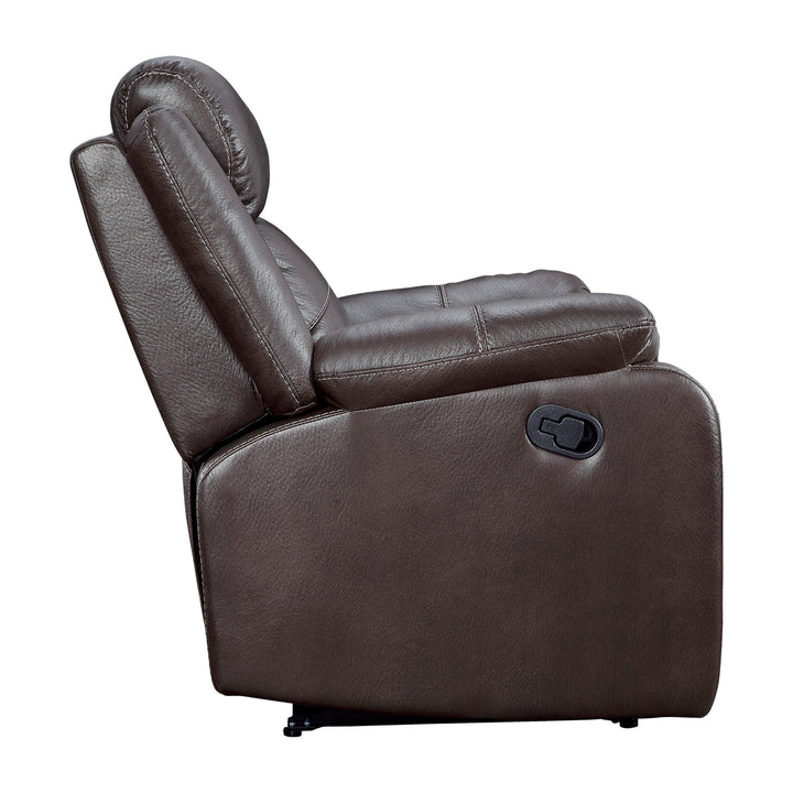 Lay Flat Reclining Chair, Dark Brown Polished Microfiber