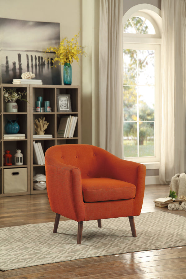 Accent Chair, Orange 100% Polyester