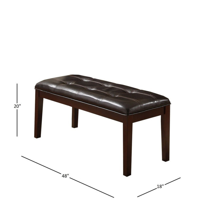 Decatur Espresso Finish 49"W Tufted Bench