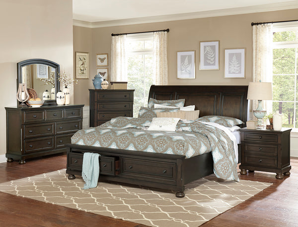 Grey Finish Nightstand with Hidden Drawer