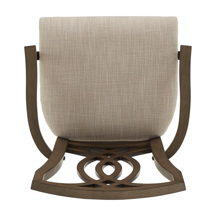 Dark Walnut Finish and Fabric Dining Chairs (Set of 2) - Arm Chair