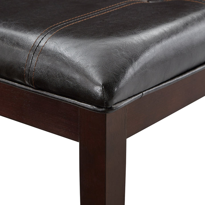 Decatur Espresso Finish 49"W Tufted Bench