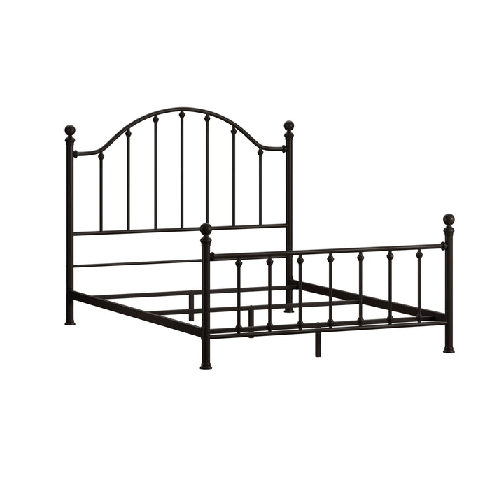 Dark Bronze Victorian Metal Bed - Antique Dark Bronze, Queen