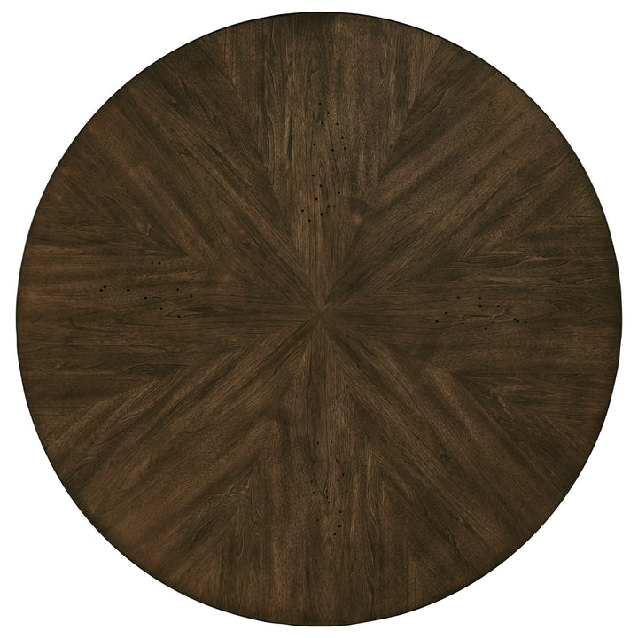 Walnut Finish Round 5-Piece Dining Set - High Back Chairs