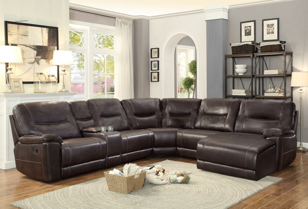 6-Piece Modular Reclining Sectional with Right Chaise
