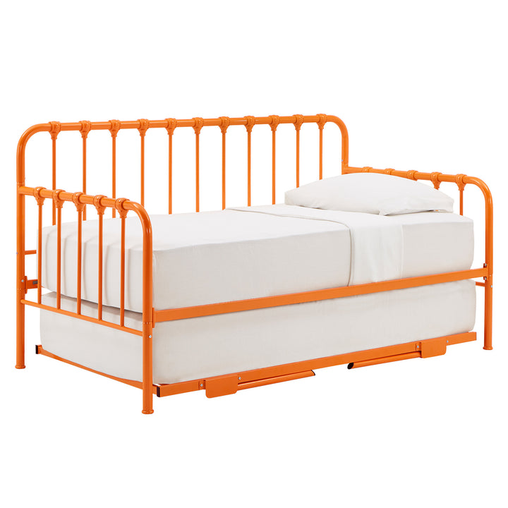 Orange Finish Daybed With Lift-Up Trundle - Orange - Orange