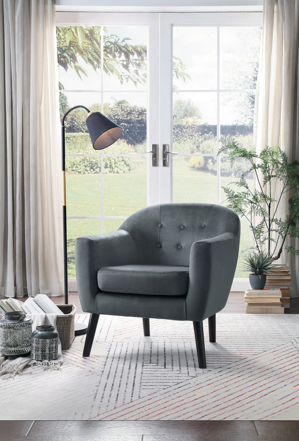 Accent Chair, Grey Velvet