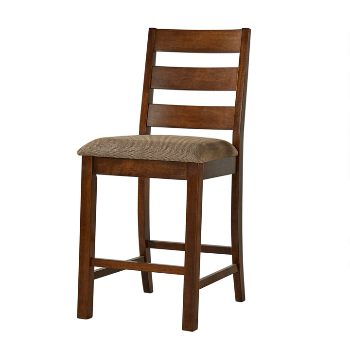 Set Of 2, Ronan Burnished Rustic Finish Fabric Counter Height Chair
