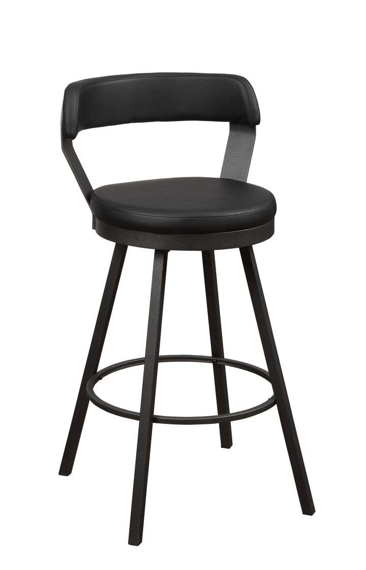 Faux Leather Metal Swivel 29" Bar Height Stools (Set of 2)