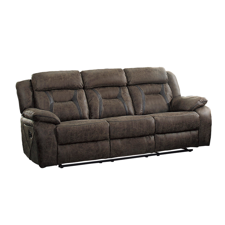 Double Reclining Sofa,  Polished Microfiber