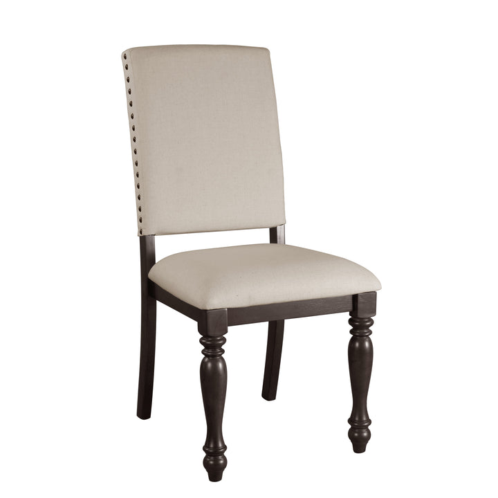 Set Of 2, Grey Finish Side Chair