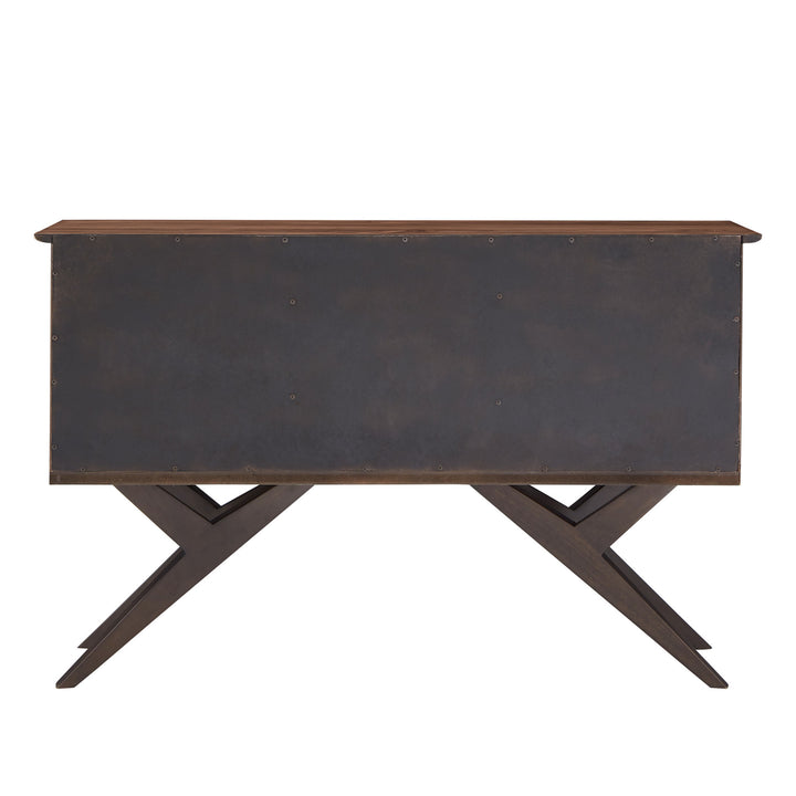 Two-Tone Espresso and Walnut Finish Server