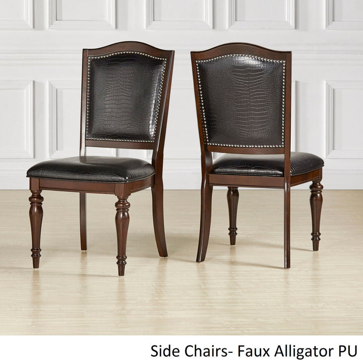 Nailhead Accent Dining Chairs (Set of 2) - Faux Alligator, Side Chairs