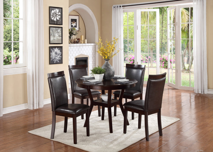 Shankmen Espresso Finish 5Pc Pack Round Top Dinette Set