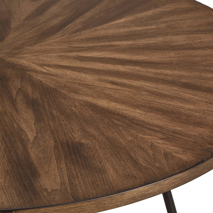 Walnut Finish Round 5-Piece Dining Set - High Back Chairs