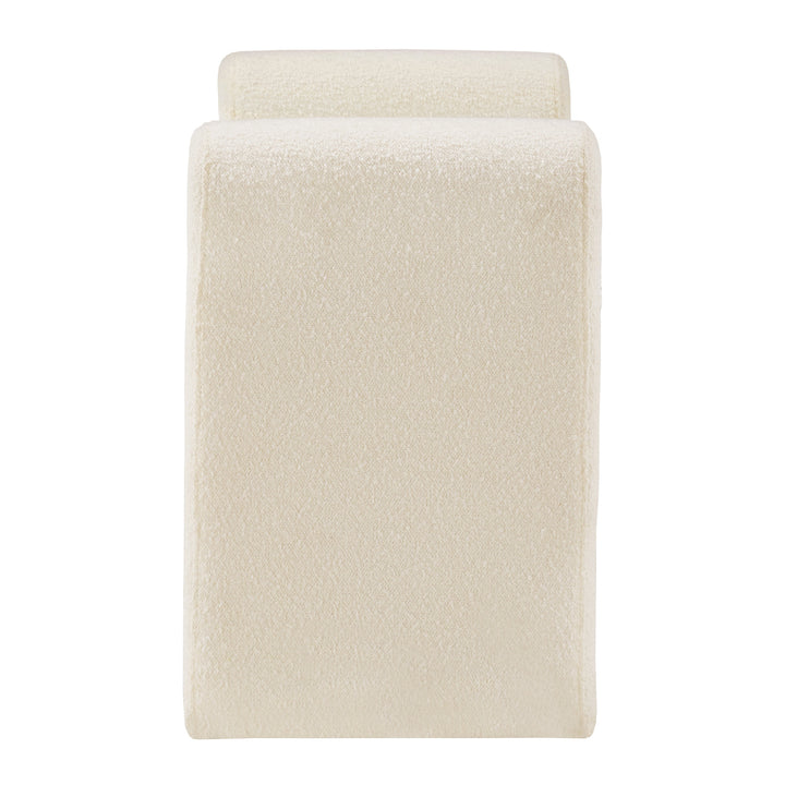Ivory White Boucle Bench - Small