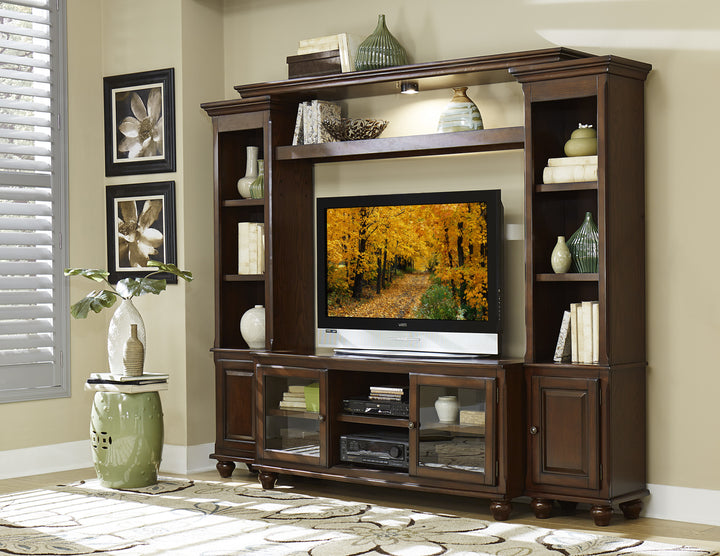Lenore Rich Cherry Finish Bridge With Light & Shelf