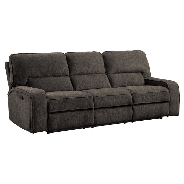 Double Reclining Sofa, Chocolate 100% Polyester
