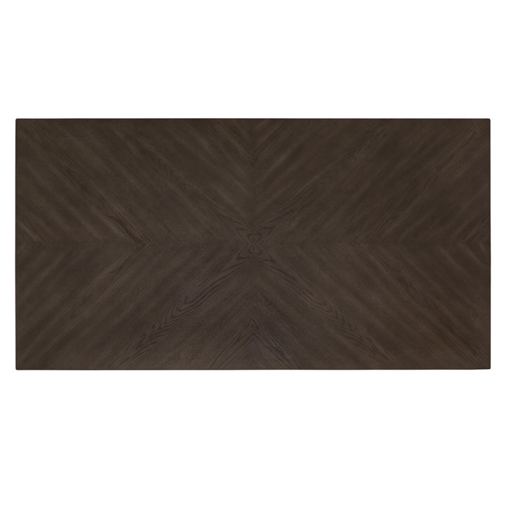 Charcoal Brown and Gold Finish 68-inch Rectangular Dining Table