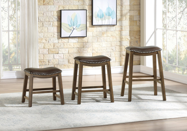 Brown Finish Brown Pu 18" Stool