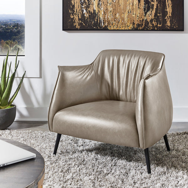Leather Gel Accent Chair - Taupe