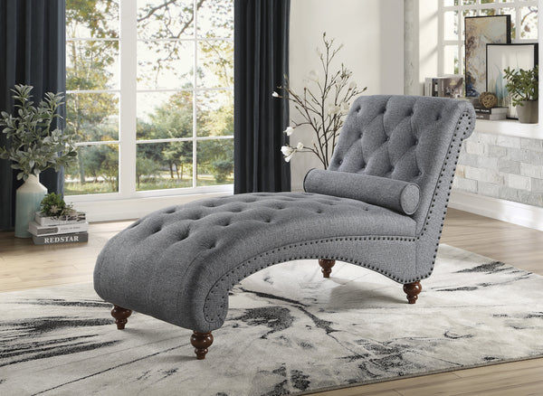 Chaise with Nailhead & Pillow
