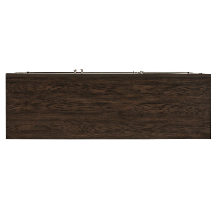 Brown Finish 3-Door Buffet Server with Wine Storage