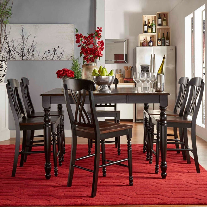 Two-Tone Extending Dining Table - Antique Black