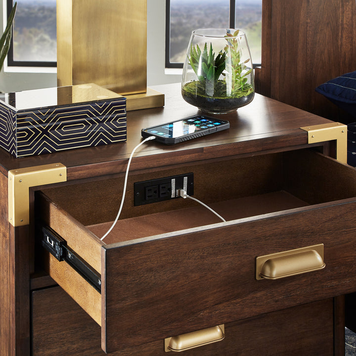 26" Wide 2 - Drawer Campaign Nightstand