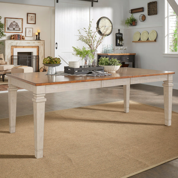 Solid Wood Extendable Dining Table - Antique White