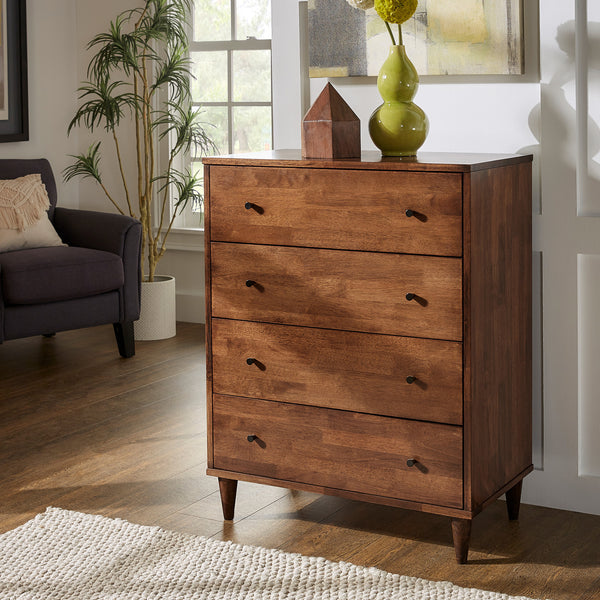 4-Drawer Wood Chest