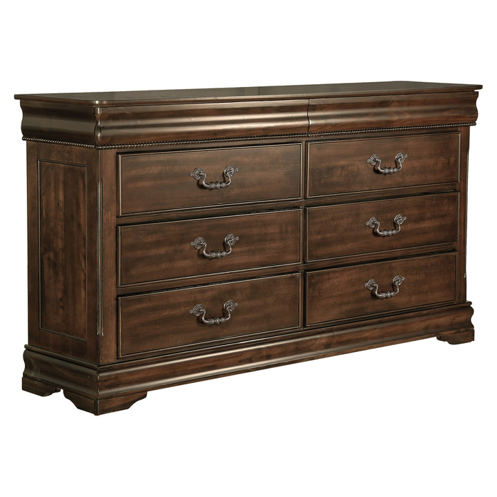 Mont Belvieu Cherry Finish Dresser with Hidden Drawer