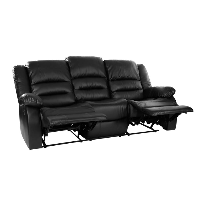 Double Reclining Sofa, Black P/U