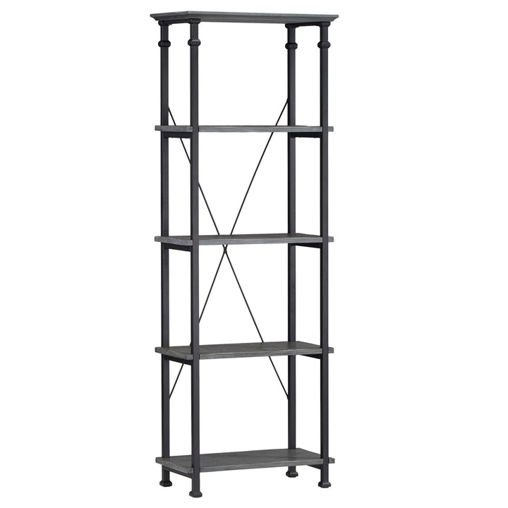 Vintage Industrial Rustic 26-inch Bookcase - Grey Finish