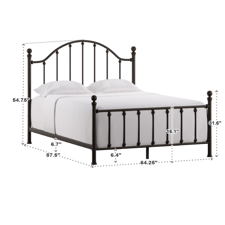 Dark Bronze Victorian Metal Bed - Antique Dark Bronze, Queen