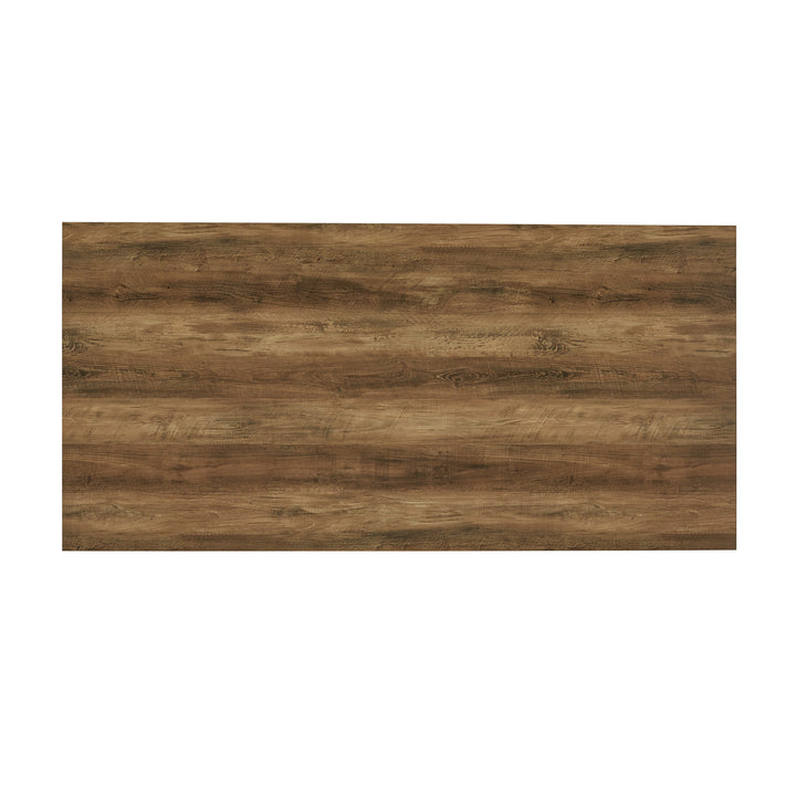 69" Black Metal Brown Wood Finish 4-person Dining Table