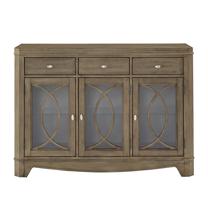 Antique Taupe LED Touch Light Buffet Server