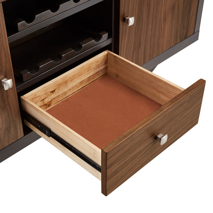 Two-Tone Espresso and Walnut Finish Server