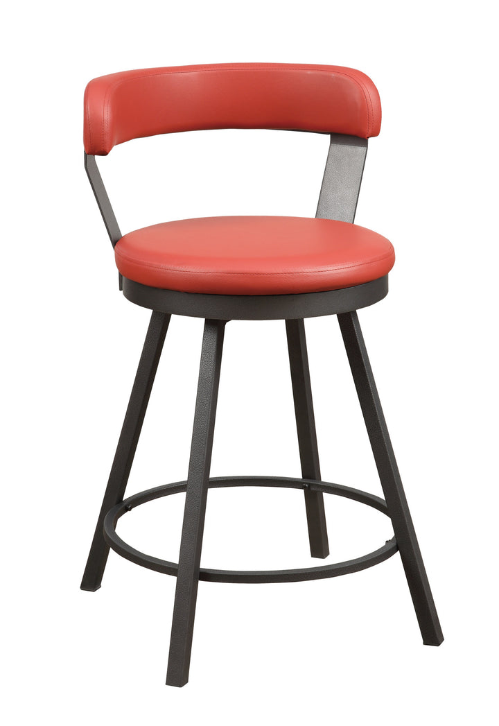 Set Of 2, Counter Height Chair, Red Pu
