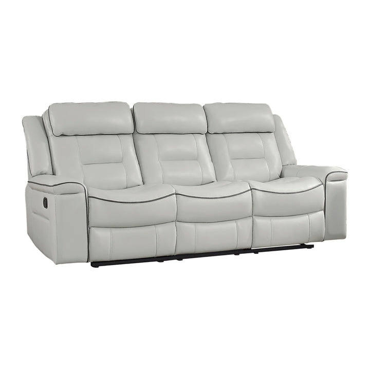 Double Lay Flat Reclining Sofa, Light Grey