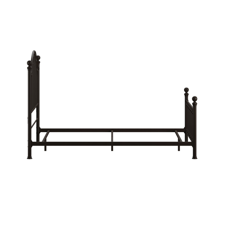 Dark Bronze Victorian Metal Bed - Antique Dark Bronze, Queen