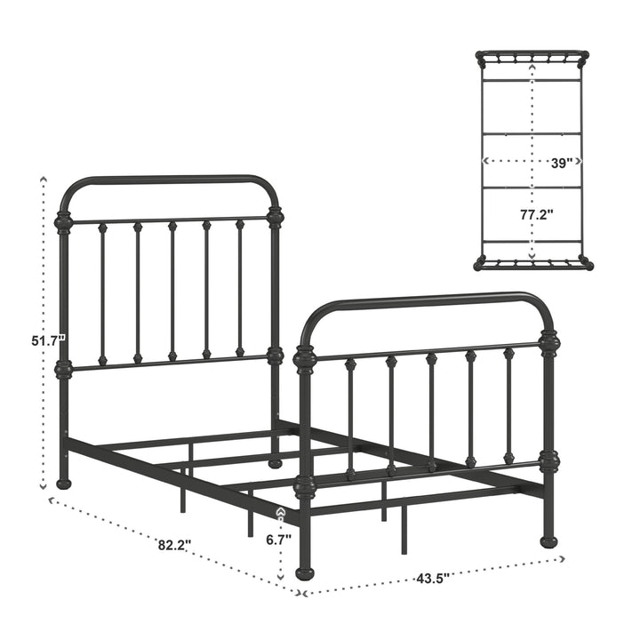 Bed - Antique Dark Bronze, Twin