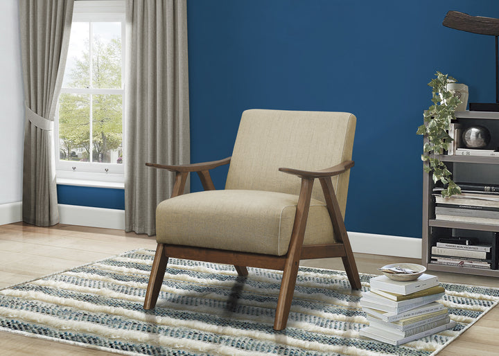 Accent Chair, Light Brown Fabric